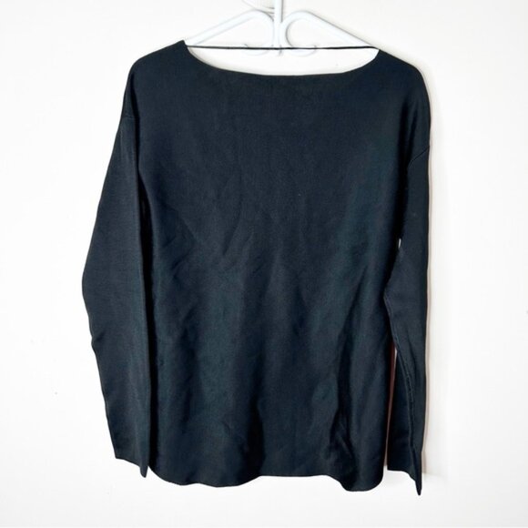 LORD & TAYLOR 424 Fifth Women's Sweater Top Spandex Nylon Knit Stretch Black - Picture 14 of 15